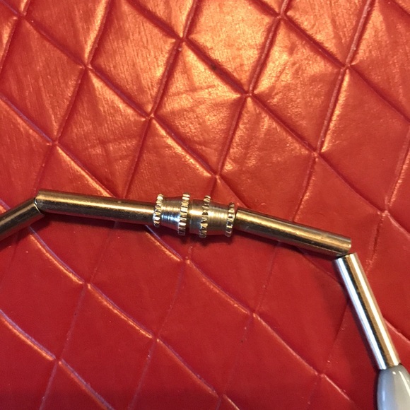 Silver and purplish gray with black stripe beaded necklace - Picture 4 of 5